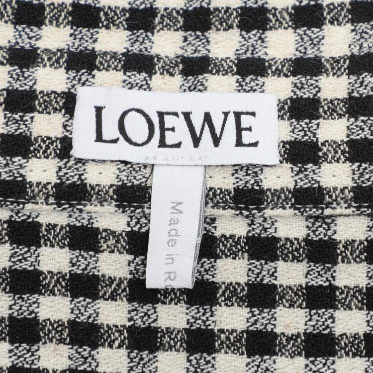 Pre Owned Loewe Black/White Checkered Cotton Button Front Shirt XXS