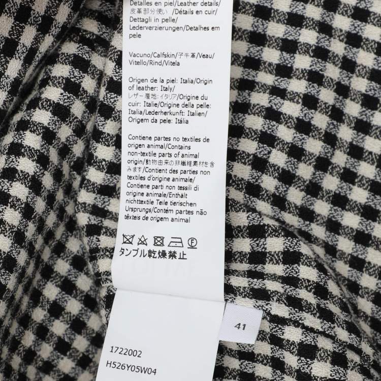 Pre Owned Loewe Black/White Checkered Cotton Button Front Shirt XXS