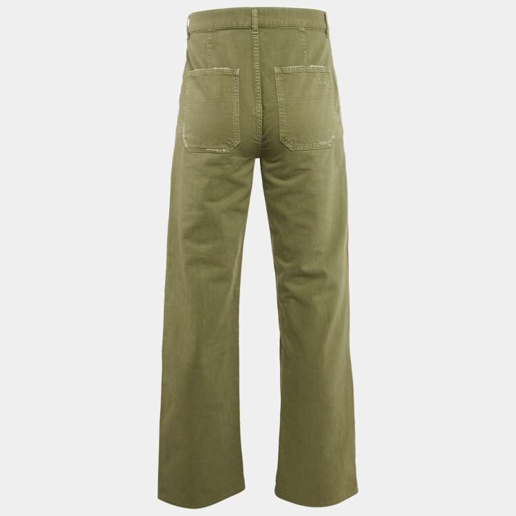 Pre Owned Loewe X Paula’s Ibiza Green Patch Work Jeans L Waist 30"