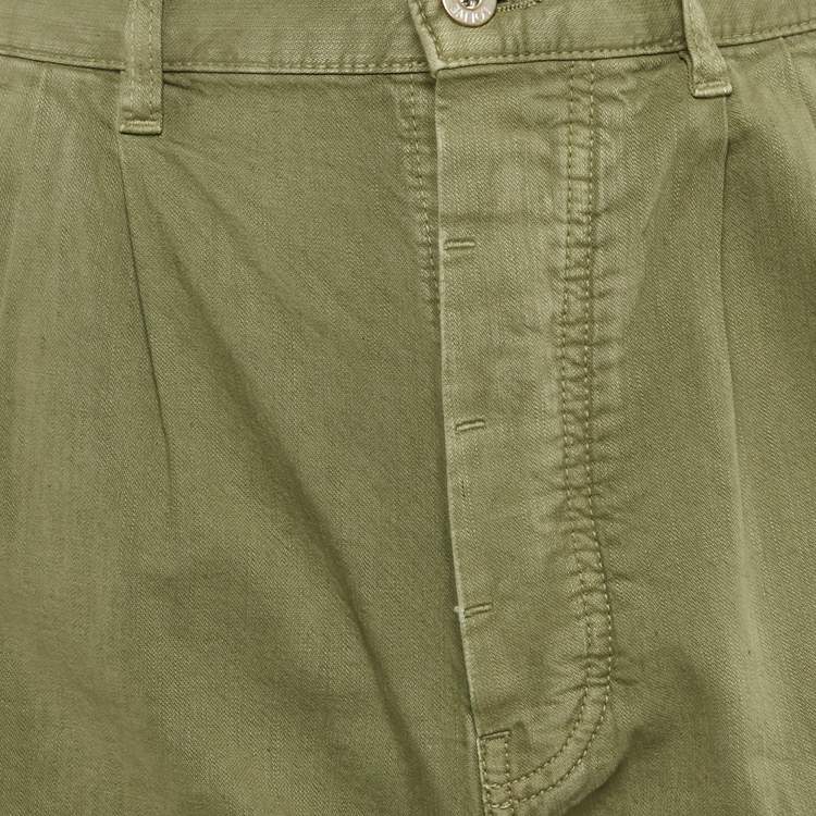 Pre Owned Loewe X Paula’s Ibiza Green Patch Work Jeans L Waist 30"