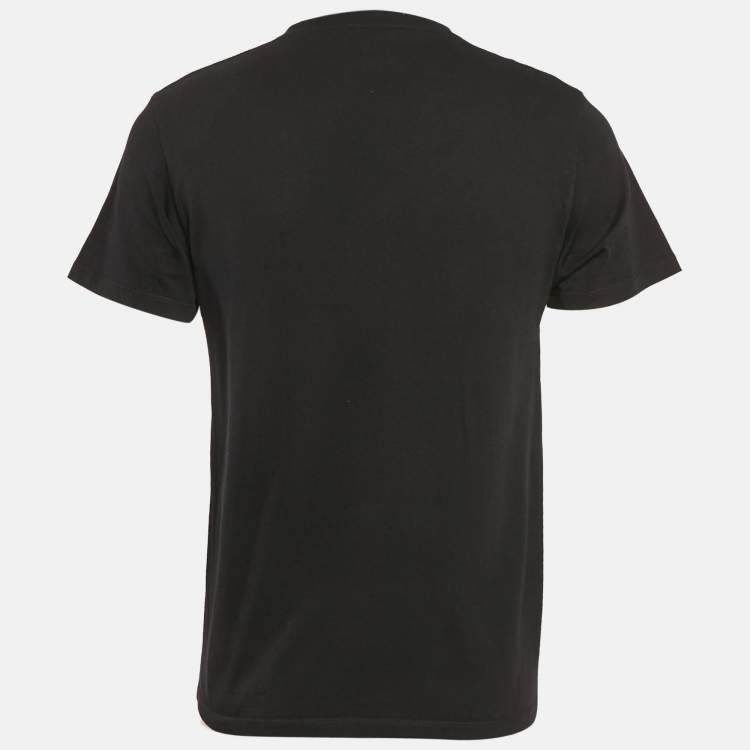 Pre Owned Loewe Black Anagram Embroidered Cotton Crew Neck T-Shirt S