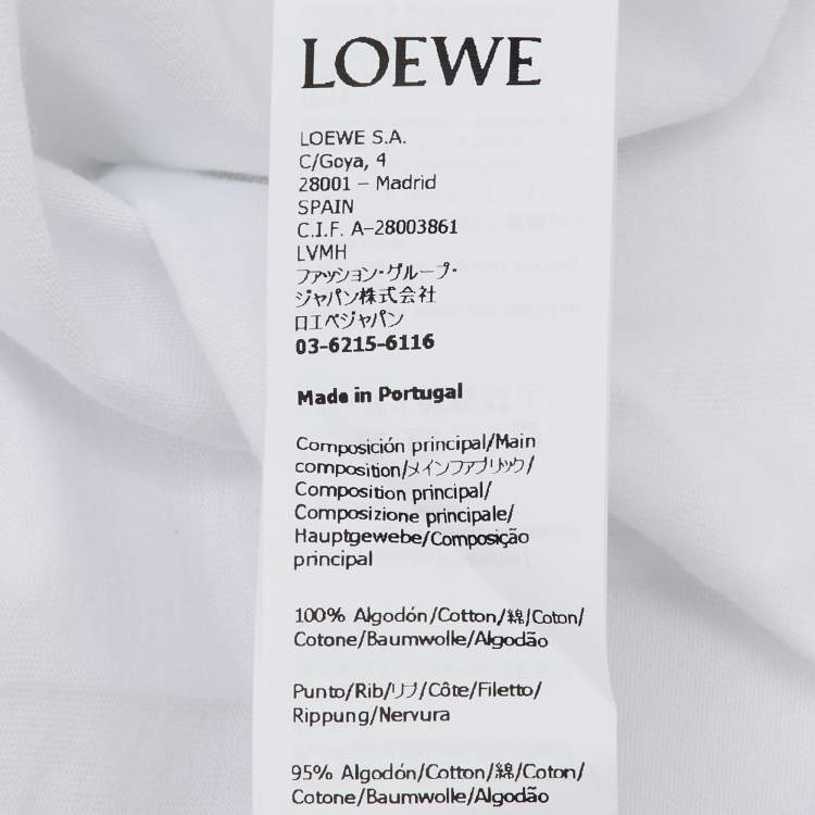 Pre Owned Loewe White Glitch Anagram Cotton Crew Neck T-Shirt XXL