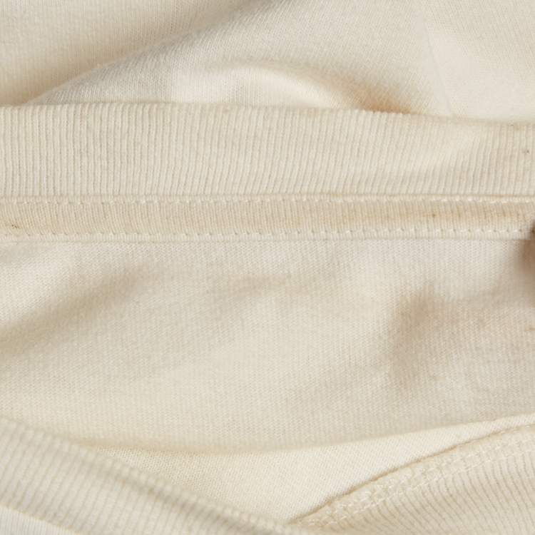 Pre Owned Loewe White Printed Cotton Knit Crew Neck T-Shirt XL