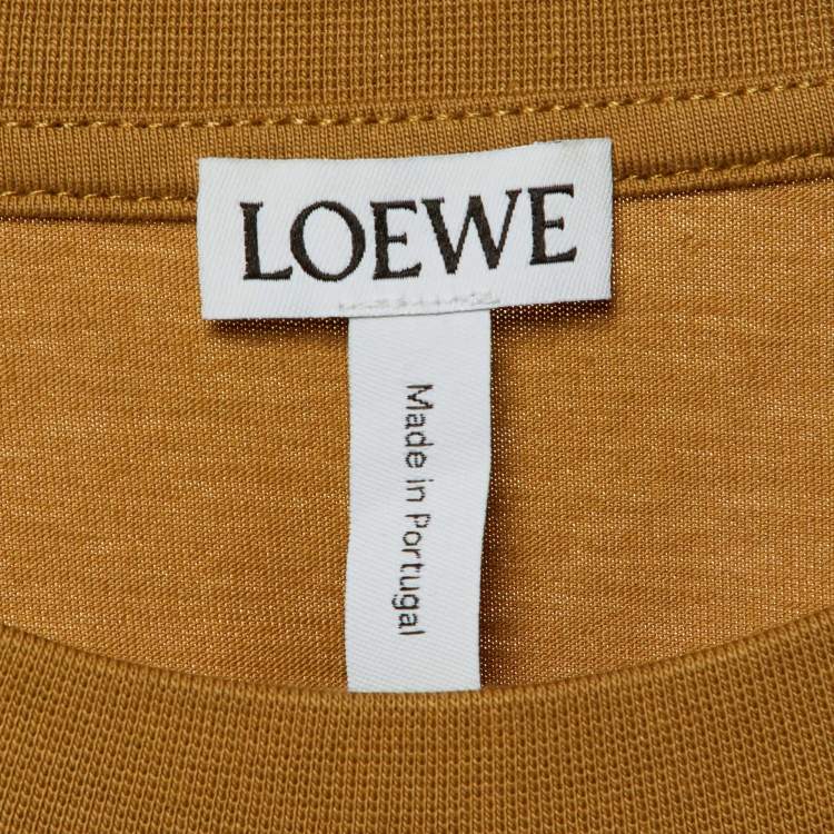 Pre Owned Loewe Brown/Blue Anagram Cotton Crew Neck T-Shirt S