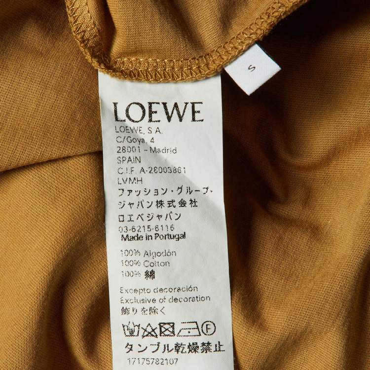 Pre Owned Loewe Brown/Blue Anagram Cotton Crew Neck T-Shirt S