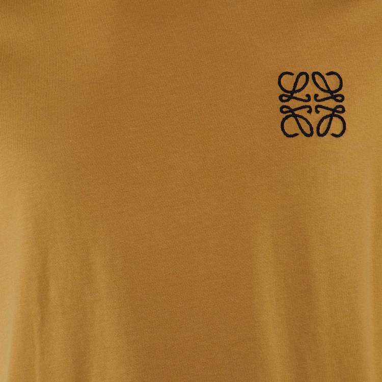 Pre Owned Loewe Brown/Blue Anagram Cotton Crew Neck T-Shirt S
