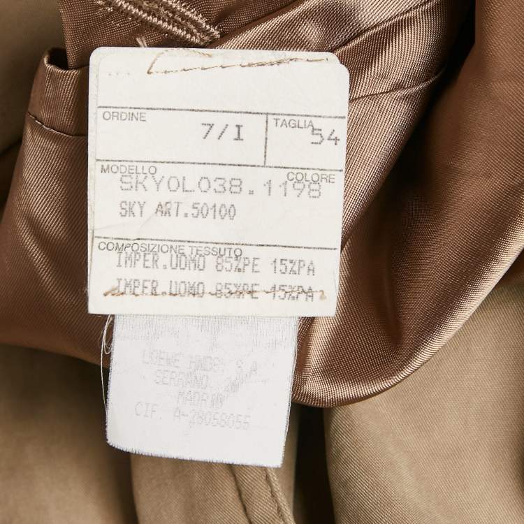 Pre Owned Loewe Vintage Beige Synthetic Long Belted Trench Coat XXL