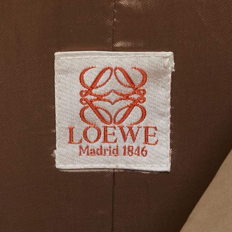 Pre Owned Loewe Vintage Beige Synthetic Long Belted Trench Coat XXL