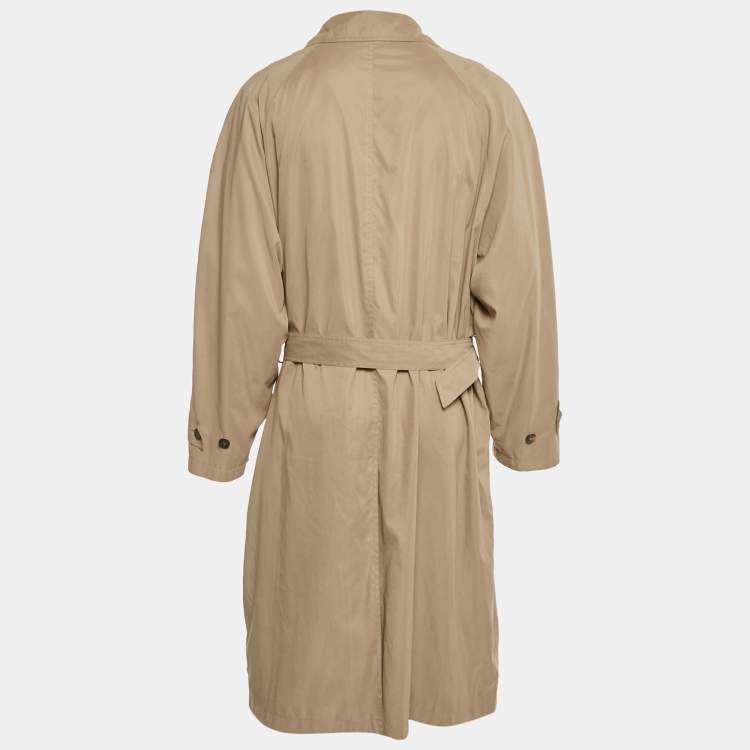 Pre Owned Loewe Vintage Beige Synthetic Long Belted Trench Coat XXL