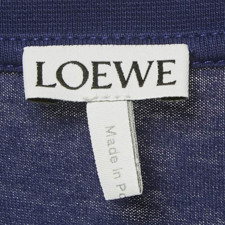 Pre Owned Loewe Blue Anagram Embroidery Jersey T-Shirt M