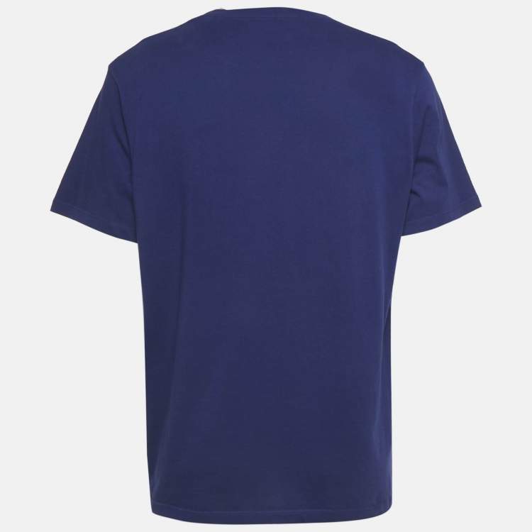 Pre Owned Loewe Blue Anagram Embroidery Jersey T-Shirt M