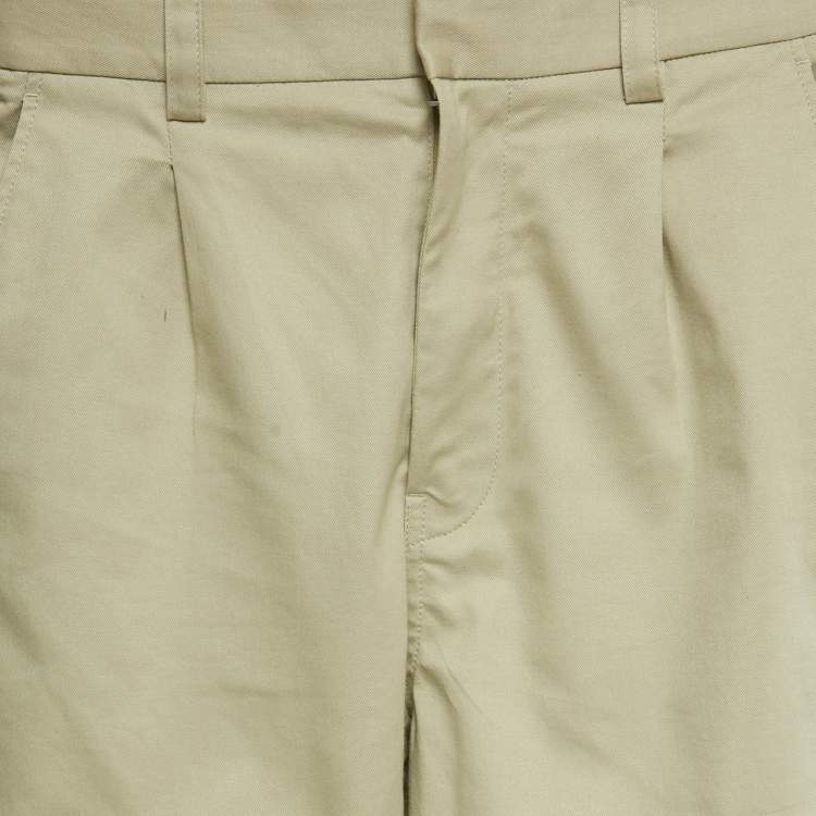 Pre Owned Loewe Stone Beige Cotton Gabardine Cargo Pants XXS