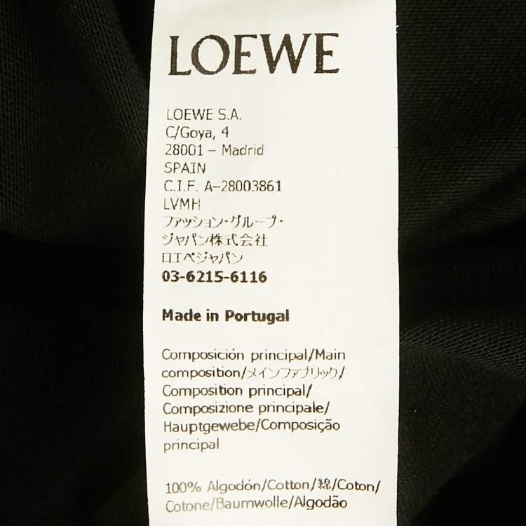 Pre Owned Loewe Black Anagram Embroidery Cotton Crew Neck T-Shirt XL