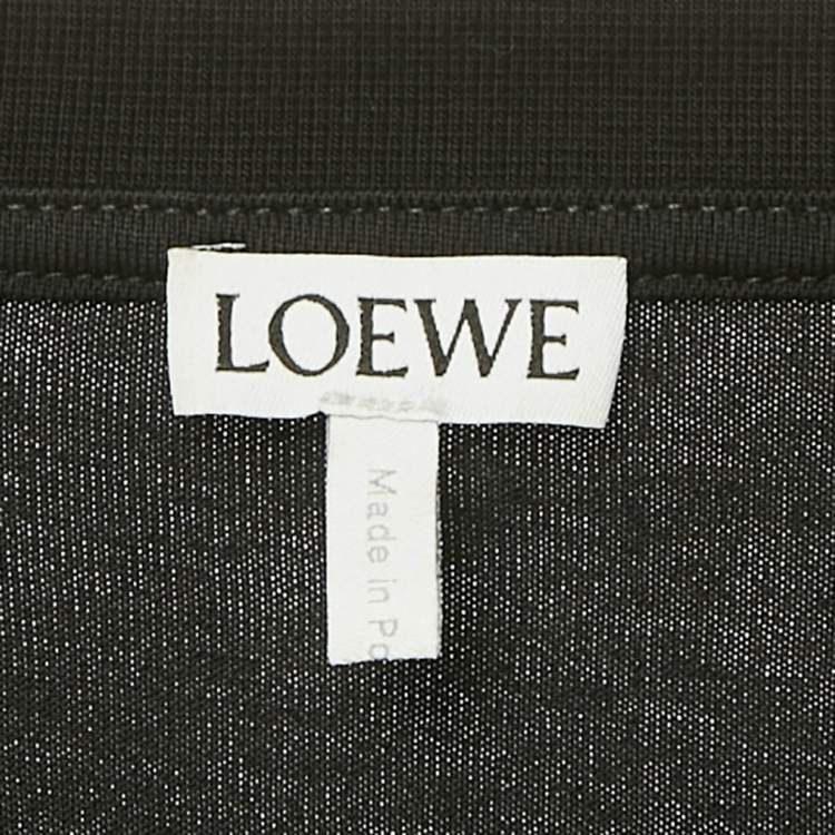 Pre Owned Loewe Black Anagram Embroidery Cotton Crew Neck T-Shirt XL