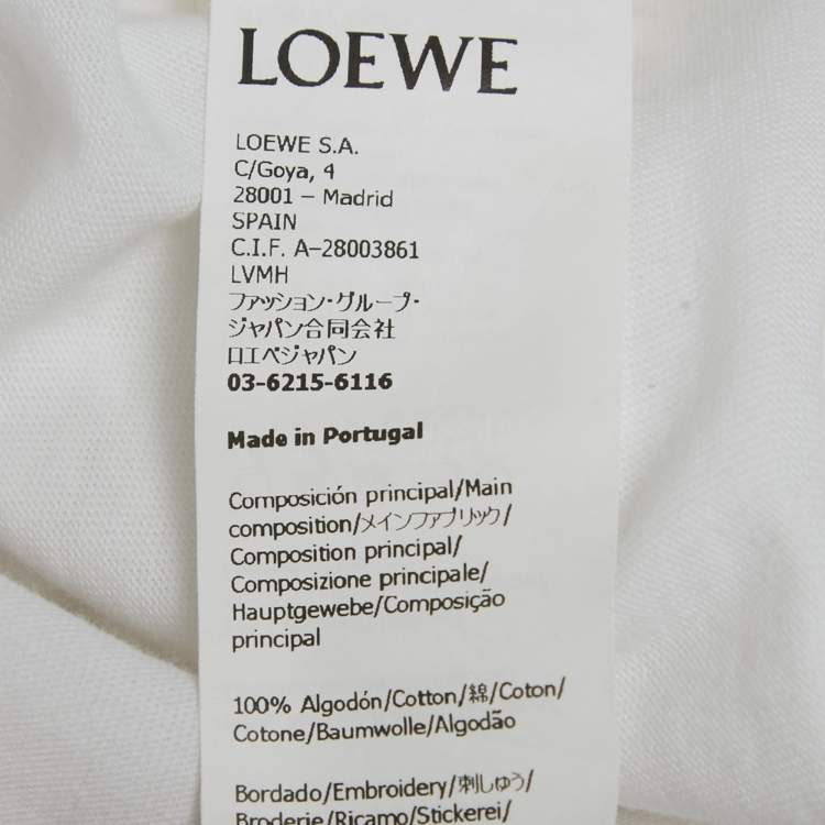 Pre Owned Loewe White Anagram Embroidery Cotton T-Shirt 3XL