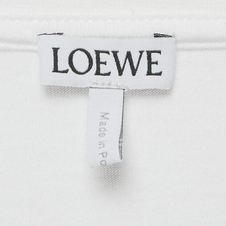 Pre Owned Loewe White Anagram Embroidery Cotton T-Shirt 3XL