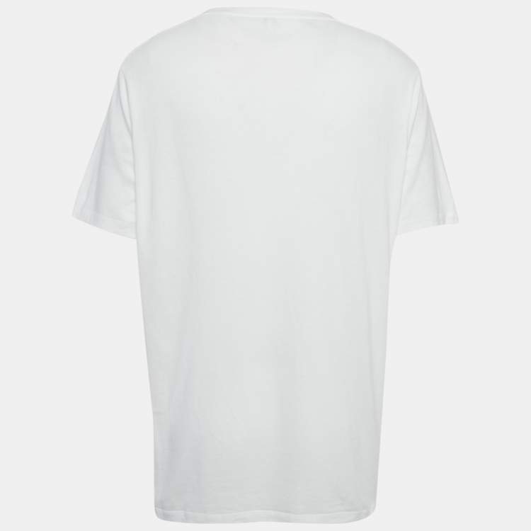 Pre Owned Loewe White Anagram Embroidery Cotton T-Shirt 3XL