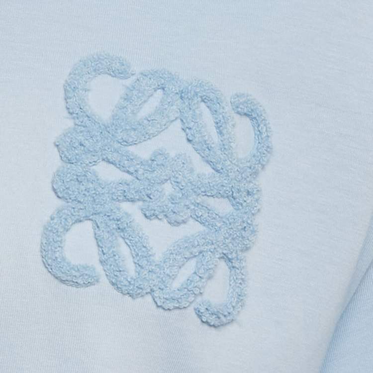 Pre Owned  Loewe X Paula's Ibiza Light Blue Cotton Anagram Applique Relaxed Fit T-Shirt L