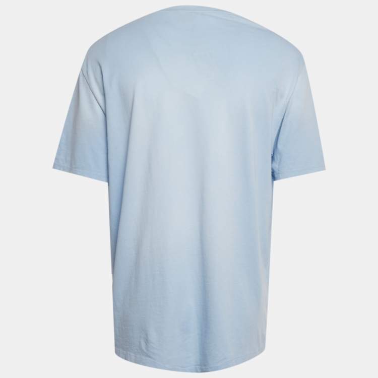 Pre Owned  Loewe X Paula's Ibiza Light Blue Cotton Anagram Applique Relaxed Fit T-Shirt L