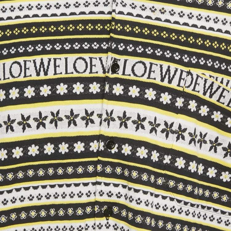 Pre Owned Loewe X Paula's Ibiza Multicolor Pattered Knit Bowling Shirt S 