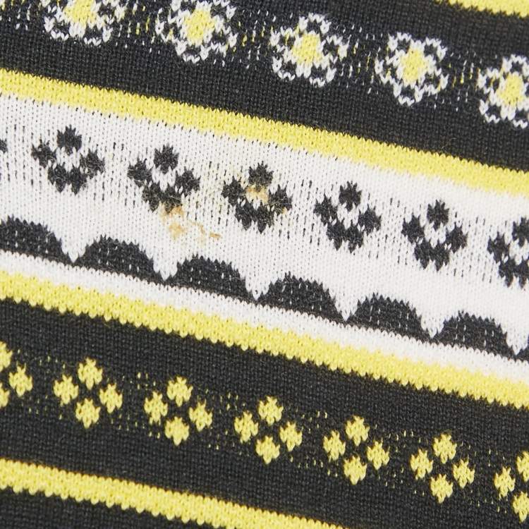 Pre Owned Loewe X Paula's Ibiza Multicolor Pattered Knit Bowling Shirt S 