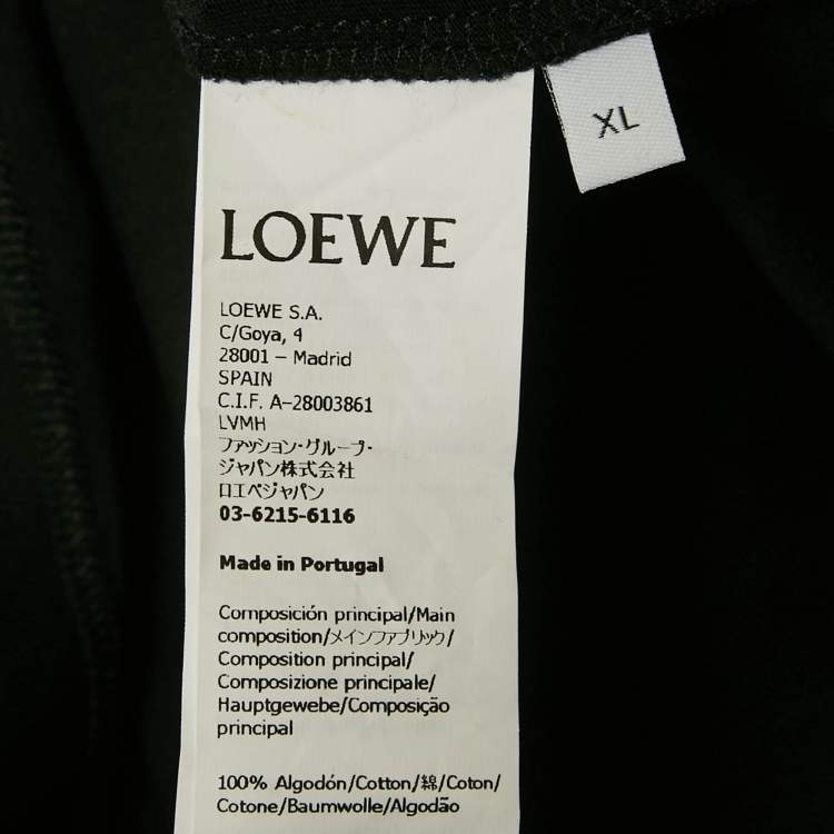 Pre Owned Loewe Black Anagram Embroidered Jersey T-Shirt XL