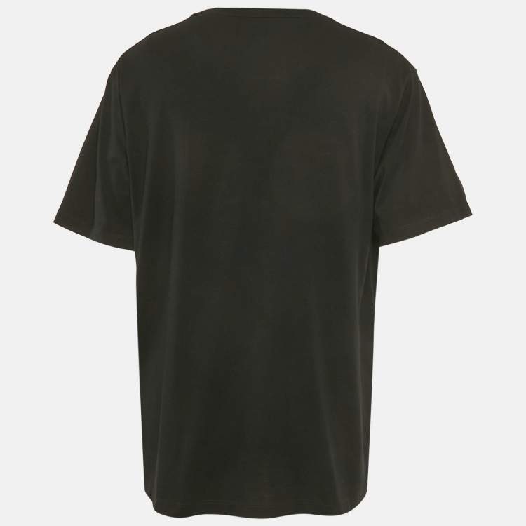 Pre Owned Loewe Black Anagram Embroidered Jersey T-Shirt XL