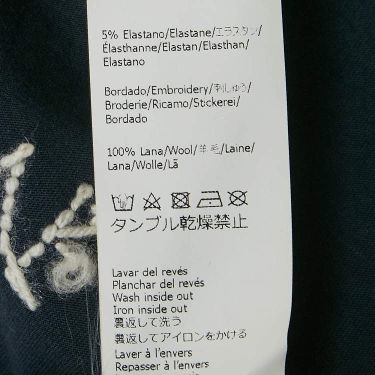 Pre Owned Loewe Blue Logo Embroidered Jersey Crew Neck T-Shirt M