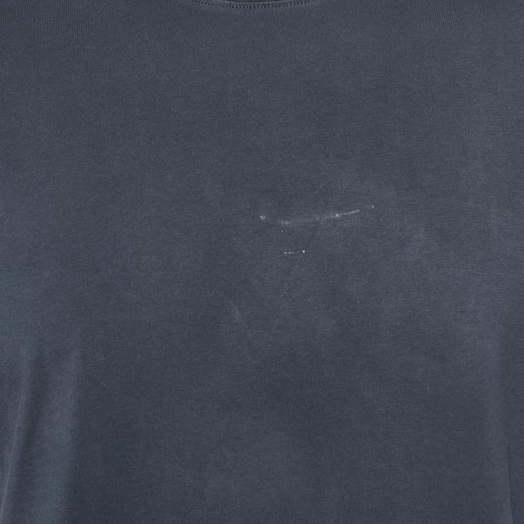 Pre Owned Loewe Blue Logo Embroidered Jersey Crew Neck T-Shirt M