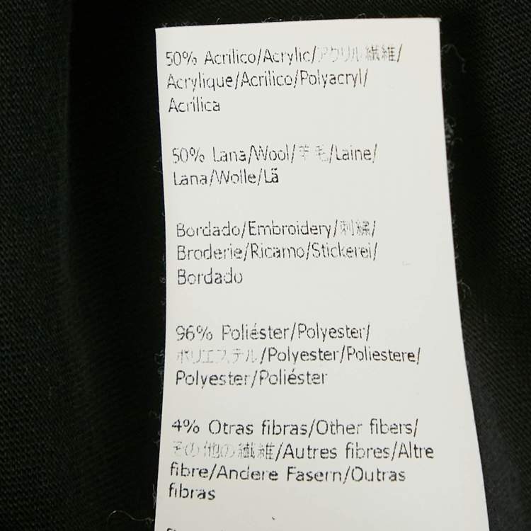 Pre Owned Loewe Black Bird and Anagram Embroidered Jersey T-Shirt M