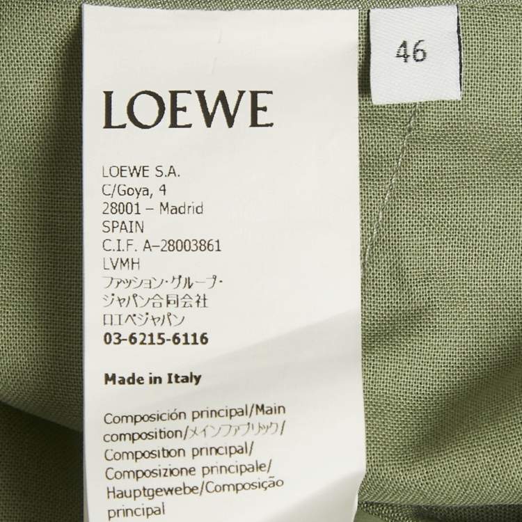 مملوكة مسبقًا Loewe x Paula’s Ibiza Sage Green Crepe Cargo Shorts S