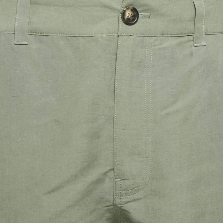 مملوكة مسبقًا Loewe x Paula’s Ibiza Sage Green Crepe Cargo Shorts S