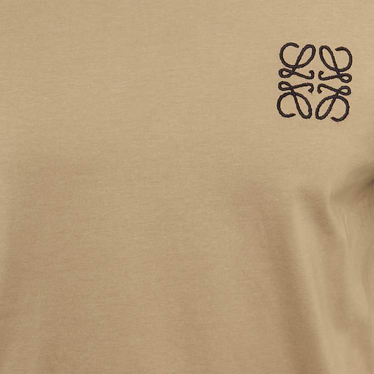 مملوكة مسبقًا Loewe Brown/Blue Anagram Cotton Crew Neck T-Shirt S