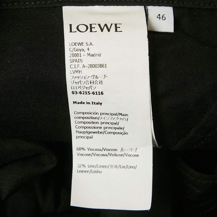 Pre Owned Loewe Black x Paula's Ibiza Linen Blend Cargo Shorts S