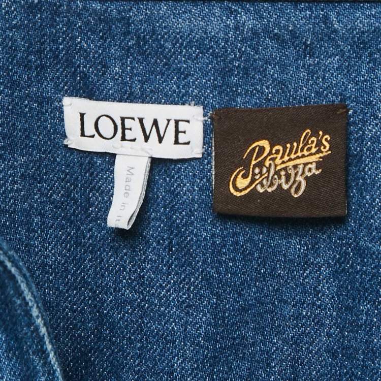 Pre Owned Loewe x Paula's Ibiza Denim Anagram Bowling Shirt S 