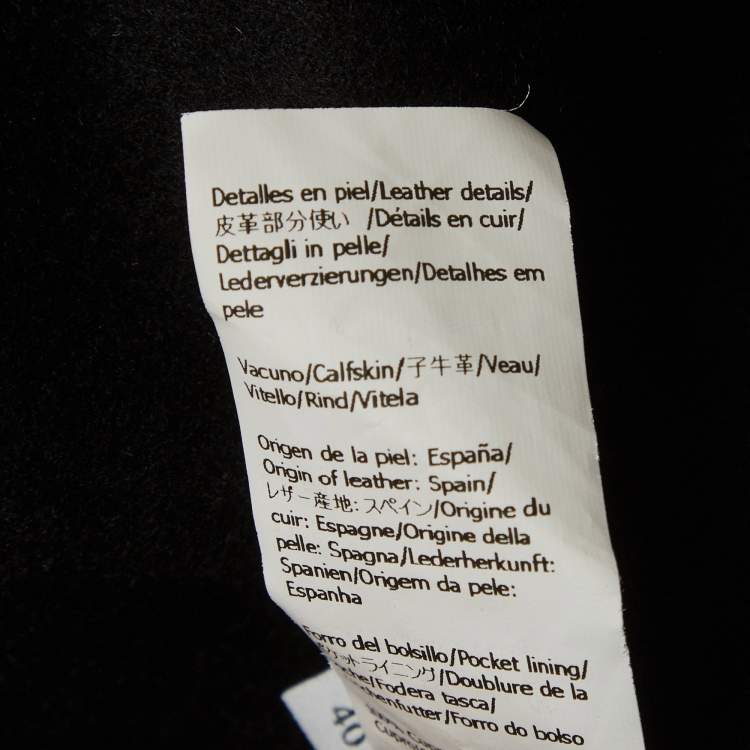 Pre Owned Loewe Black Wool Patch Leather Pocket Detail Jacket XXXS