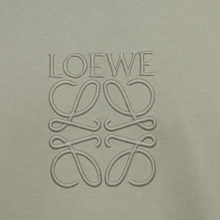 مملوكة مسبقًا Loewe Grey Anagram Embroidered Jersey T-Shirt L