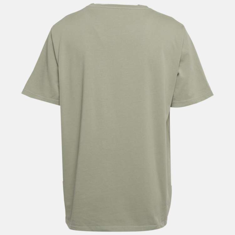 مملوكة مسبقًا Loewe Grey Anagram Embroidered Jersey T-Shirt L