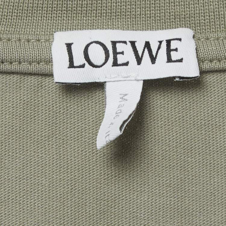 مملوكة مسبقًا Loewe Grey Anagram Embroidered Jersey T-Shirt L