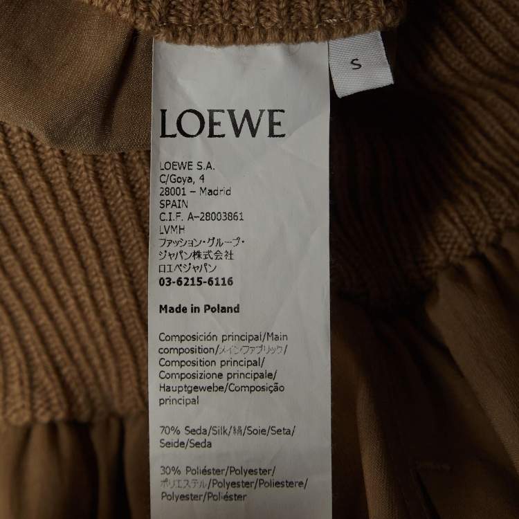 Pre Owned Loewe Brown Silk Blend Balloon Trousers S