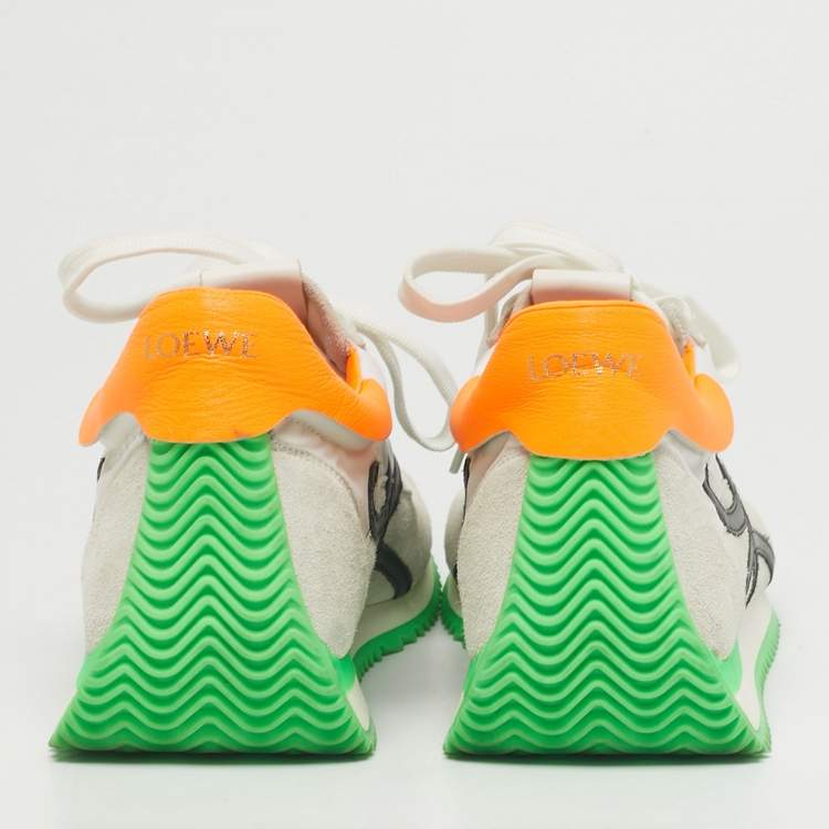 Pre Owned Loewe Multicolor Nylon and Suede Paneled Lace Up Sneakers Size 40