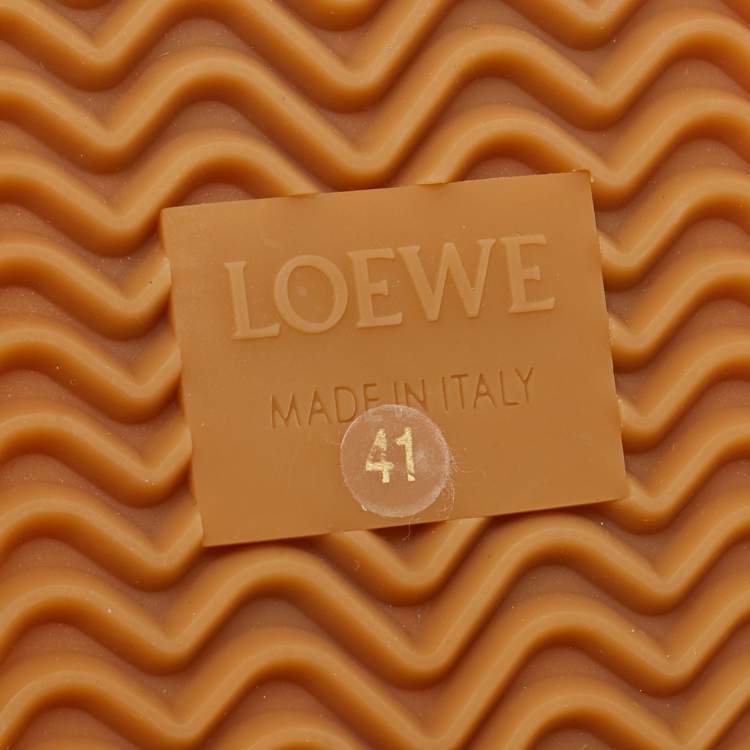 Pre Owned Loewe White/Grey Suede and Nylon Runner Lace Up Sneakers Size 41