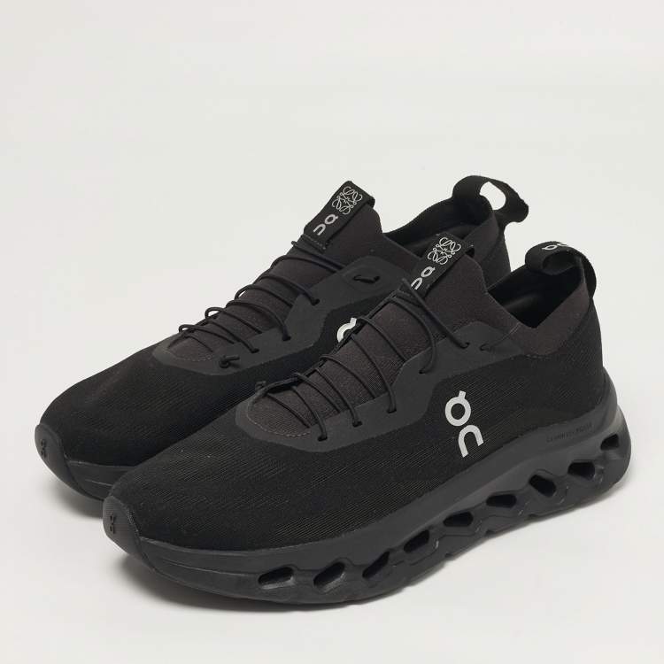 Pre Owned Loewe Cloudtilt Size 44 Black Knit Fabric Low Top Sneakers