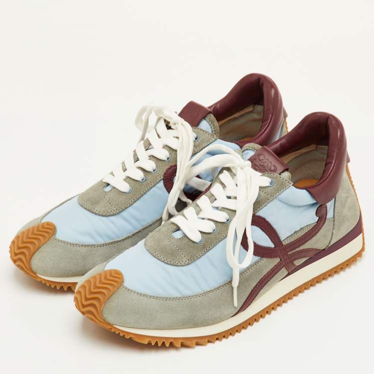 Pre Owned Loewe Flow Runner Size 42 Multicolor Leather, Nylon and Suede Low Top Sneakers