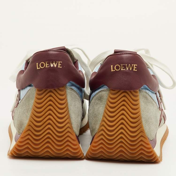 Pre Owned Loewe Flow Runner Size 42 Multicolor Leather, Nylon and Suede Low Top Sneakers