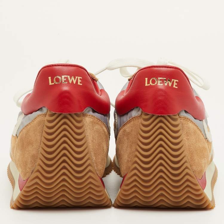Pre Owned Loewe Flow Runner Size 42 Multicolor Leather, Nylon and Suede Low Top Sneakers