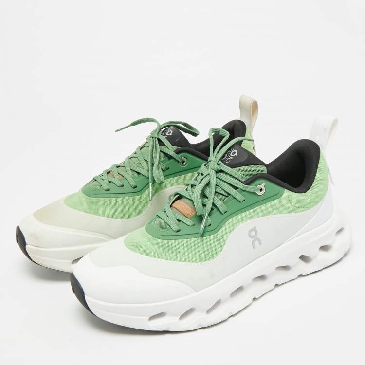 Pre Owned Loewe Cloudtilt 2 Size 42 Grey/Green Fabric and Mesh Lace Up Sneakers