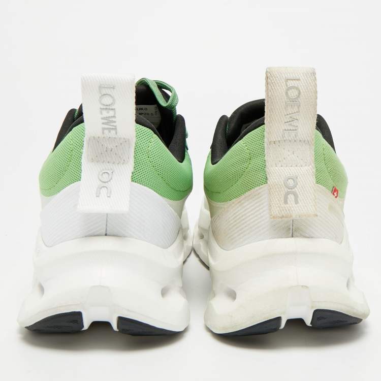 Pre Owned Loewe Cloudtilt 2 Size 42 Grey/Green Fabric and Mesh Lace Up Sneakers