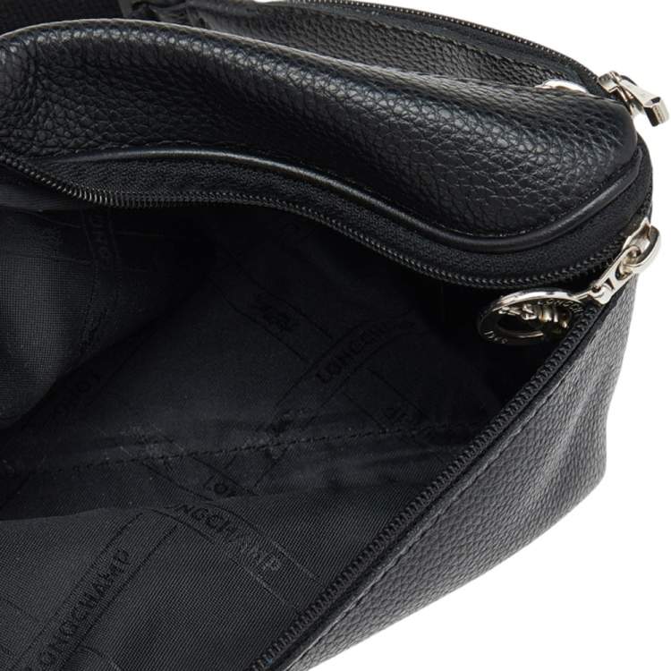 Pre Owned Longchamp Black Leather Le Foulonne Belt Bag