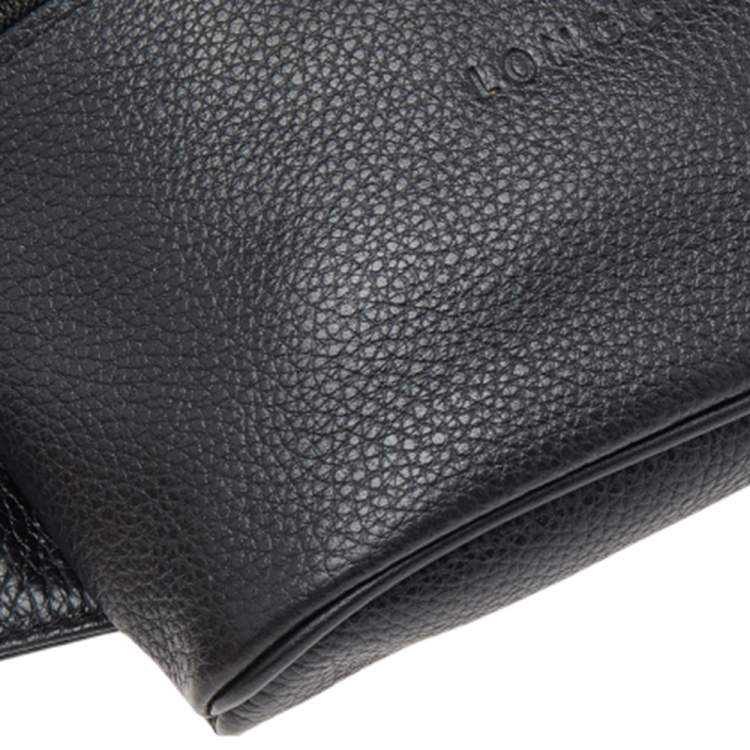 Pre Owned Longchamp Black Leather Le Foulonne Belt Bag